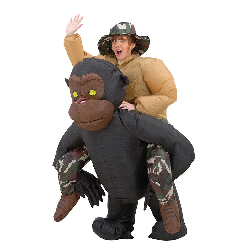 Funny Inflatable King Kong Costumes Animal Dress Blow-up Ride-on Cosplay Halloween Party Decoration for Adults