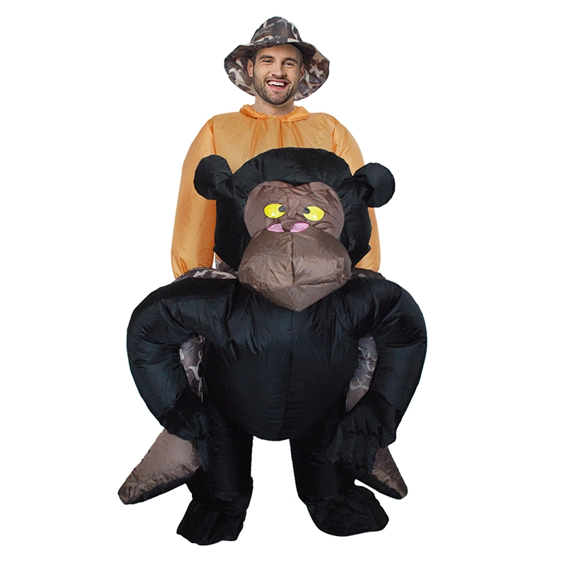 Funny Inflatable King Kong Costumes Animal Dress Blow-up Ride-on Cosplay Halloween Party Decoration for Adults