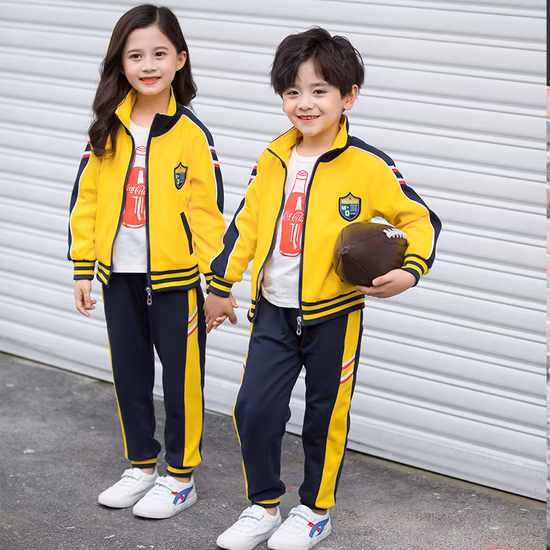 秋冬キッズ学校制服セット男の子女の子ジャケットトレーナーパンツ服セット子供屋外スポーツ衣装